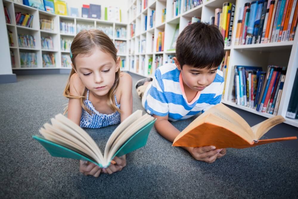 children reading books