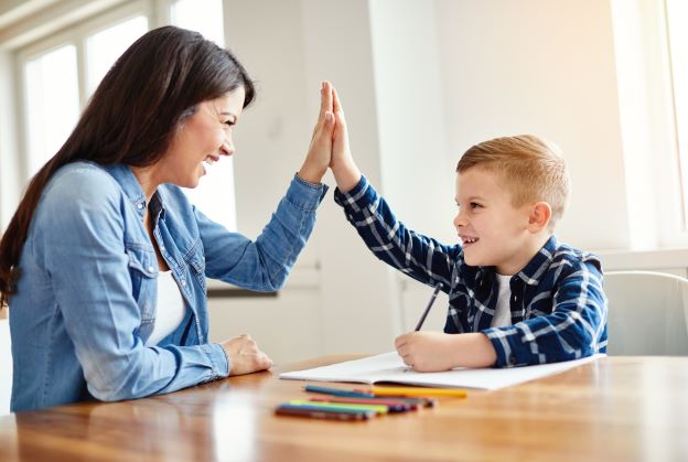 mum and child play literacy games