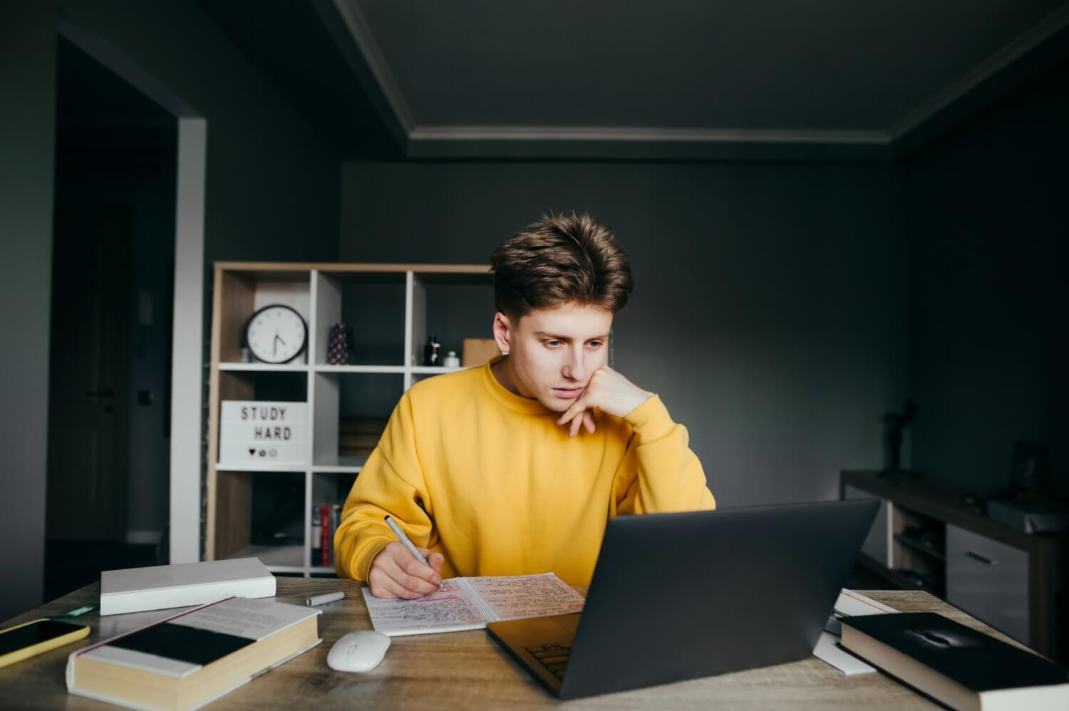 Boy doing homework