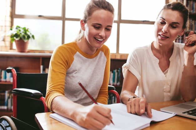 math tutor teaches high school student