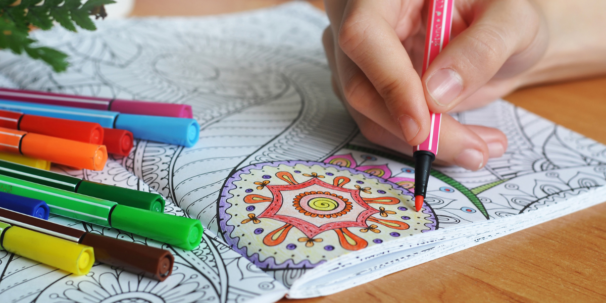 Hands-on art activity showing how thoughtfully curated art supplies serve as educational gifts for kids. This mandala coloring demonstrates open-ended creativity using art supply kits that encourage self-expression, quiet time, and artistic development without screens.