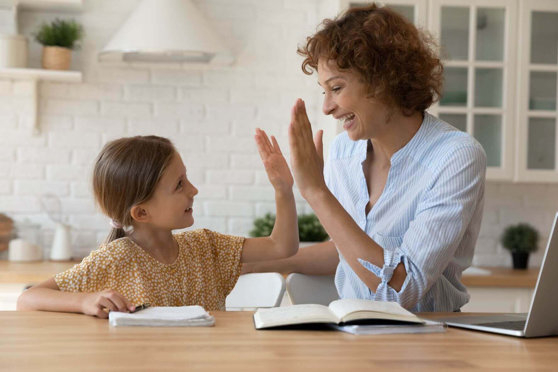 Professional tutor helps girl