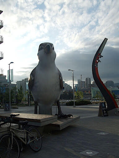 birds public art in olympic village vancouver