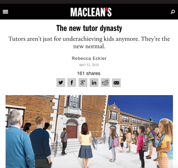 macleans article on tutoring dynasty screenshot